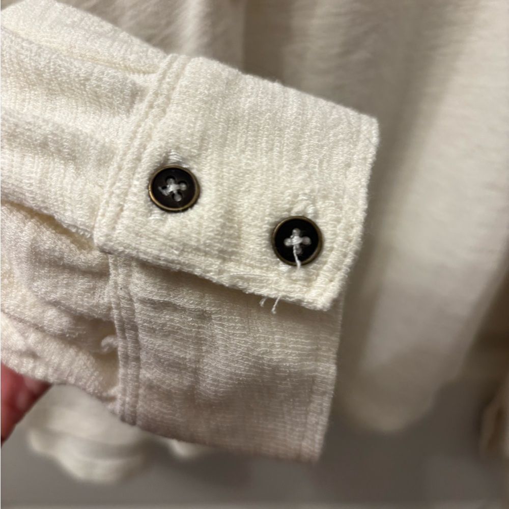 Pilcro Cream Ruffled Button-Down Top - Picture 4 of 4